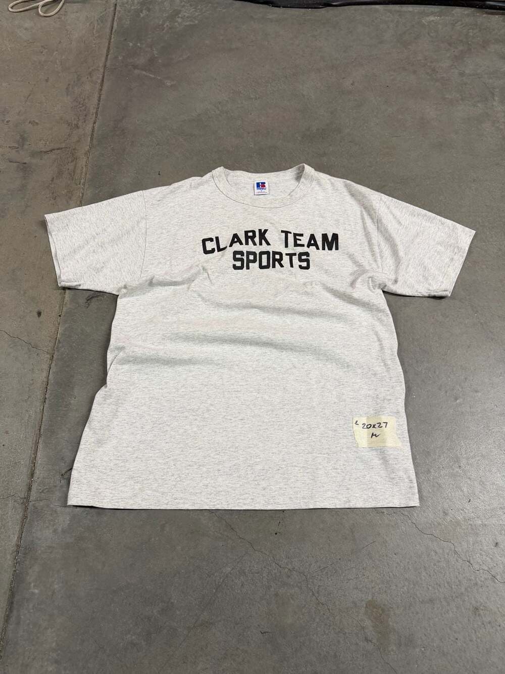 Russell Athletic Clark Team Sports T-Shirt Size L Gray Number 9 Made in USA